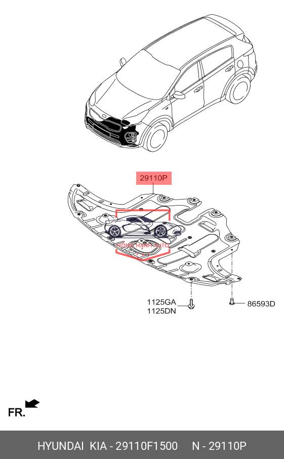 CHẮN BÙN GẦM MÁY HYUNDAI ELANTRA 2023 | 29110F2100 - Ảnh 5