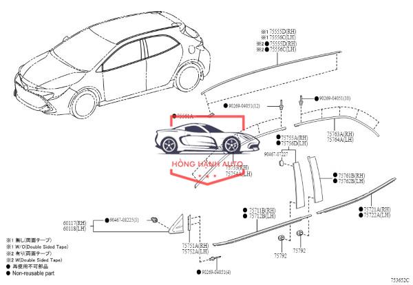 Nẹp chân kính xe FORD RANGER 2019-2023 | AB3Z2625554F - Ảnh 4