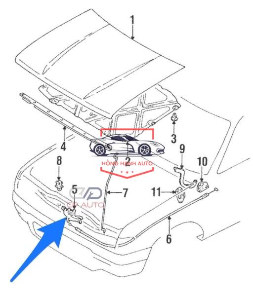 KHÓA NẮP CAPO HYUNDAI I10 2020 l 81130B4000 - Ảnh 4