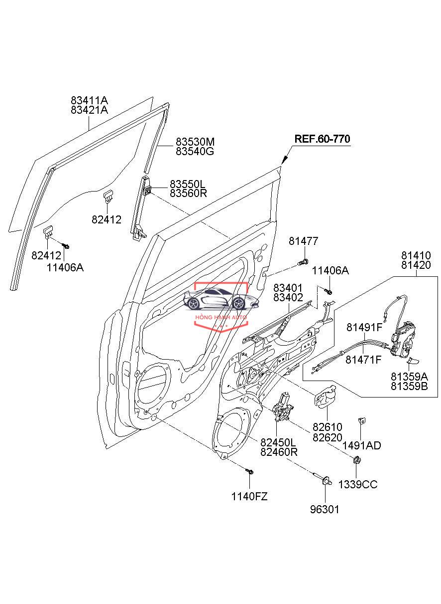 Kính cánh cửa xe HYUNDAI KONA 2017-2023 | 82410A0030 - Ảnh 5