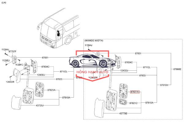 GƯƠNG CHIẾU HẬU HYUNDAI UNIVERSE 2009 | 876118D730EB - Ảnh 4