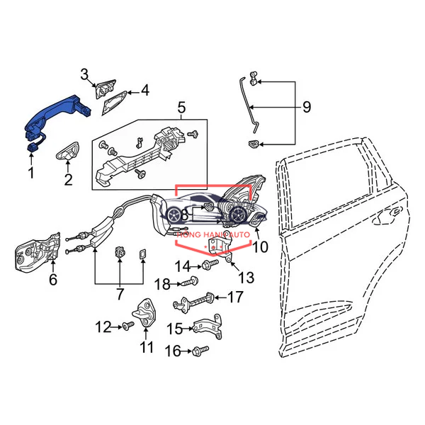 TAY MỞ CỬA NGOÀI XE SUZUKI 5 TẠ | 8280177A015PK - Ảnh 5