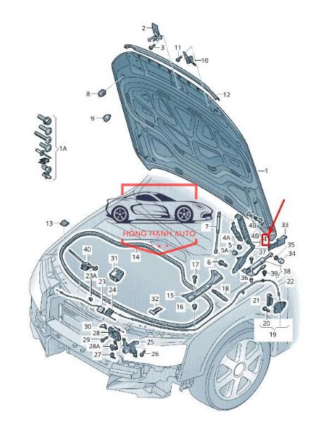 BẢN LỀ NẮP CAPO HYUNDAI ELANTRA 2016-2020 | 79120F2000 - Ảnh 4